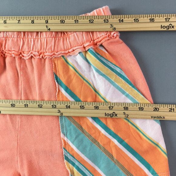 J.Her USA Womens Mineral Washed Wide Leg Pant Orange Patchwork Boho Preppy Sz S - Picture 9 of 16